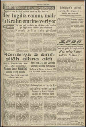  “MAYIS — 1540 HABER -— Akşam Postasi e izi DA | Cebelüttarık'ın tahliyesi İngilterede kabul edilen mühim bir kanu Ispanyada