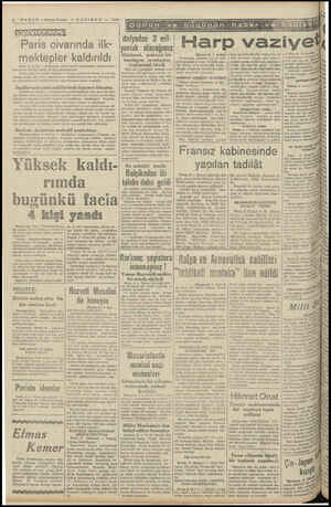  HABER — Akşam Postam 6 HAZİRAN KEZA Paris civarında ilk- mektepler kaldırıldı Paris, 4 (â.A.) — Fran vi) cenubu şarki...