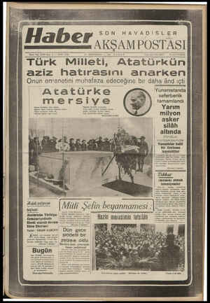 « AKŞAMPOS POSTASI Tu_rk Mılletı, Ataturkun y e— —— İ Ca S V İ z M eĞ 0 ee YK : Hab er F — 