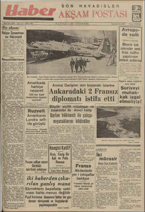  SON İdare “Tel. 24370 - Sene 14 — Se açan; İtalyan Donanması- nın Hâkimiyeti İtalyan radyosu; bu hikimiyetin omadil...
