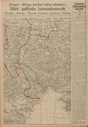 - Sovyet - Alman harbini takip edenlere: Dört paftada tamamlanacak Sovyet - Alman - Romen hududu mufassa! haritası vg 2 Bağ