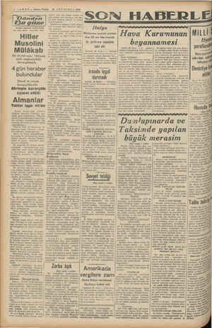    “4 JSABER — Aksam Postas 30 AĞUSTOS. 1942 Anadolu ajansının verdiği bader, iere göre dünye  vaziveline hekış Hitler...