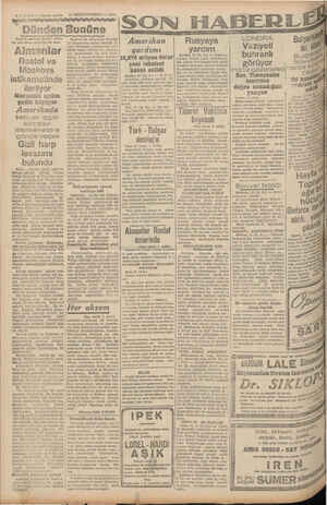    İ HABER — Akşam postası (o 11 BİRİNCİTEŞRİN — 1841 A ünden Bugüne — Anado ajanının yestiği haber. o Ruzvelt bu mesajında