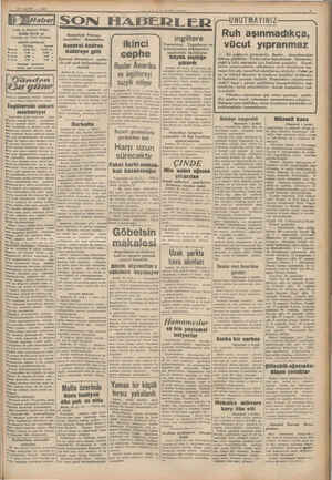    23 MAYIS — 1942 Anadolu Ajansının verdiği haberlere göre dünya vaziyetine bir bakış İngilterede askeri mecburiyet pi i ir;