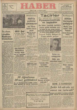 Haber Gazetesi 12 Ağustos 1942 kapağı