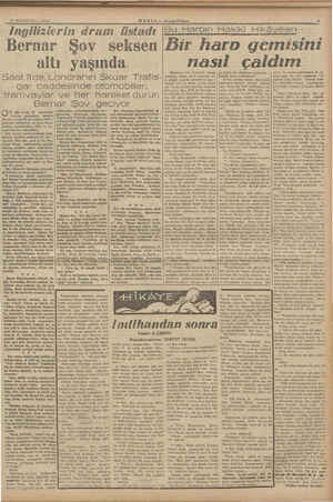    19 AGUSTOS — 1942 Ingilizlerin dram üstadı | HABER — Akşam Postası Bu Harbin Hakiki Hikâyeleri Bernar Şov seksen Bir harp