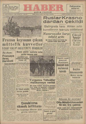 Haber Gazetesi 20 Ağustos 1942 kapağı