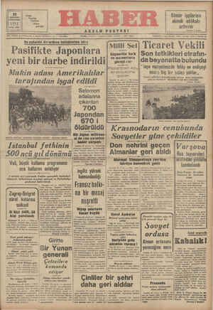 Haber Gazetesi 22 Ağustos 1942 kapağı