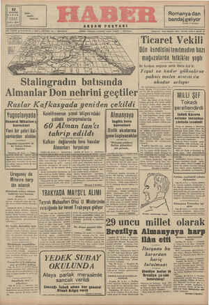 Haber Gazetesi 23 Ağustos 1942 kapağı