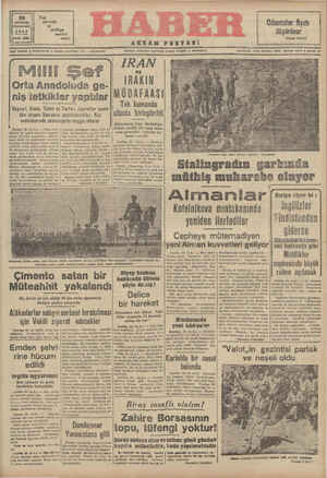Haber Gazetesi 24 Ağustos 1942 kapağı