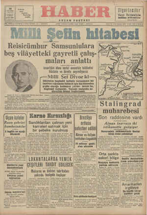 Haber Gazetesi 25 Ağustos 1942 kapağı