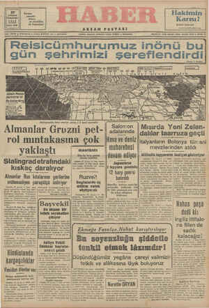 Haber Gazetesi 27 Ağustos 1942 kapağı