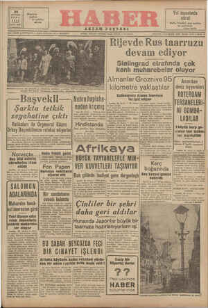 Haber Gazetesi 28 Ağustos 1942 kapağı