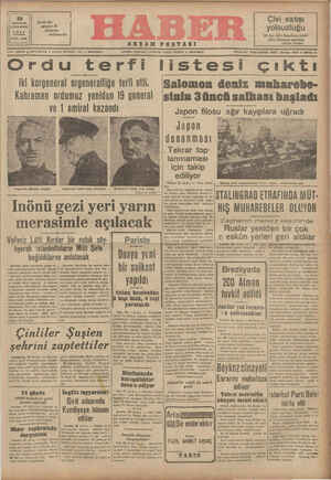 Haber Gazetesi 29 Ağustos 1942 kapağı