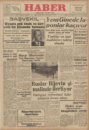 Haber Gazetesi 31 Ağustos 1942 kapağı