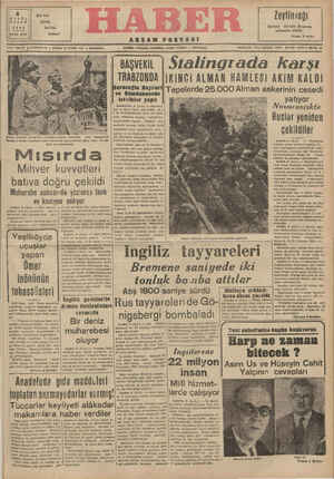 Haber Gazetesi 6 Eylül 1942 kapağı