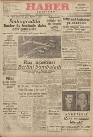 Haber Gazetesi 11 Eylül 1942 kapağı