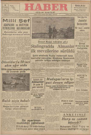 Haber Gazetesi 12 Eylül 1942 kapağı