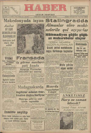 Haber Gazetesi 14 Eylül 1942 kapağı