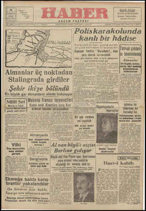 Haber Gazetesi 16 Eylül 1942 kapağı