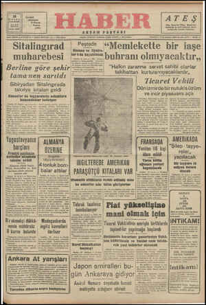 Haber Gazetesi 19 Eylül 1942 kapağı