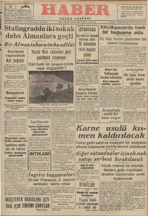 Haber Gazetesi 23 Eylül 1942 kapağı