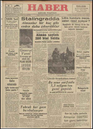 Haber Gazetesi 28 Eylül 1942 kapağı