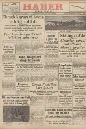 Haber Gazetesi 16 Ekim 1942 kapağı