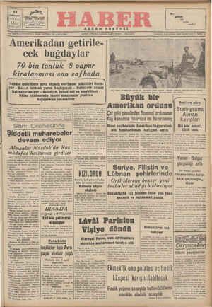 Haber Gazetesi 23 Ekim 1942 kapağı