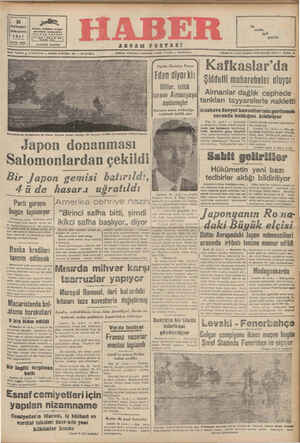 Haber Gazetesi 31 Ekim 1942 kapağı