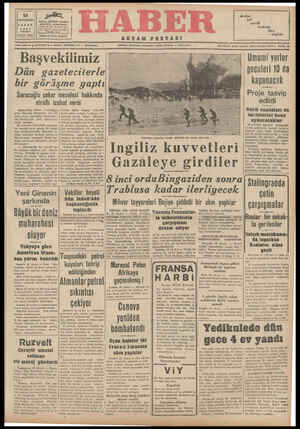 Haber Gazetesi 15 Kasım 1942 kapağı