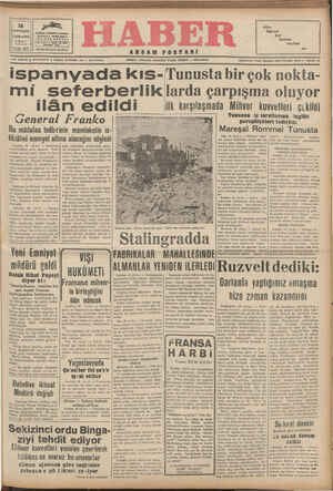 Haber Gazetesi 18 Kasım 1942 kapağı