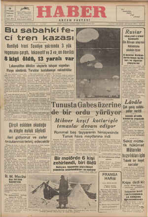 Haber Gazetesi 19 Kasım 1942 kapağı