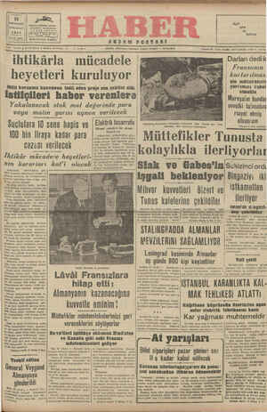 Haber Gazetesi 21 Kasım 1942 kapağı