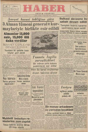 Haber Gazetesi 25 Kasım 1942 kapağı
