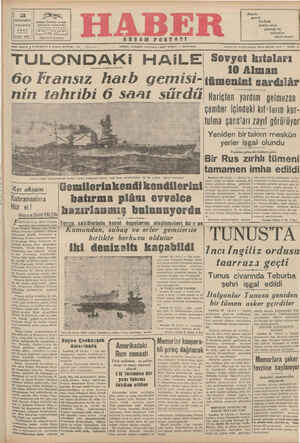 Haber Gazetesi 28 Kasım 1942 kapağı