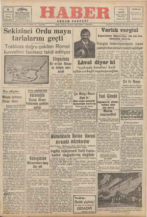 Haber Gazetesi 15 Aralık 1942 kapağı