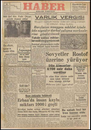 Haber Gazetesi 23 Aralık 1942 kapağı