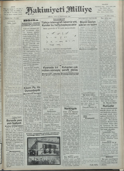 Hakimiyet-i Milliye Gazetesi 7 Ekim 1928 kapağı
