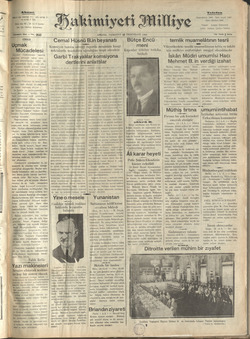 Hakimiyet-i Milliye Gazetesi 14 Kasım 1928 kapağı
