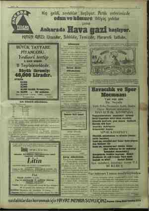    Eyi: 26 Hakimiyeti Milliye .. .. BÜYÜK TAYYARE b pal İları umumi idaresi Ankara mağa- : zasından: PİYANGOSU. 2 kü iks Bi