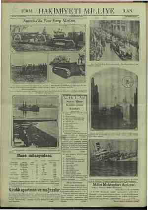  © sim HAKİMİYETİ MİLLİYE İLAN, Nu. 29 -, OMG sene, e A 2 PEŞE MEL 1929 Amerika'da Yeni Harp Aletleri. Mac-Donald'ın New...