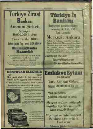    —i MART : HİLALİAHMER Türkiye Ziraat Bankası Anonim Sirketi, Sermayesi 50,000,000 T. Lirası Tesis Tarihi: 1888 Merkezi....