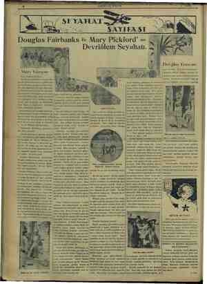    Lİ | i N v MN i Xx Douglas Fairbanks ie Mary Pickiord” un Devriâlem Seyahatı. an Yazıyor. Mary Pickford anlâtıyor Devriâlem