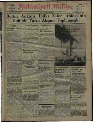 Hakimiyet-i Milliye Gazetesi 29 Ağustos 1931 kapağı
