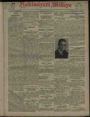 Hakimiyet-i Milliye Gazetesi 11 Eylül 1931 kapağı