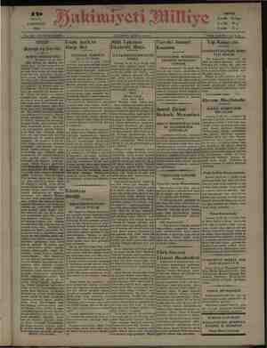 Hakimiyet-i Milliye Gazetesi 19 Eylül 1931 kapağı
