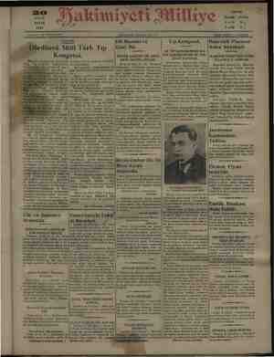 Hakimiyet-i Milliye Gazetesi 20 Eylül 1931 kapağı