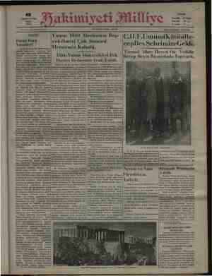 Hakimiyet-i Milliye Gazetesi 6 Ekim 1931 kapağı