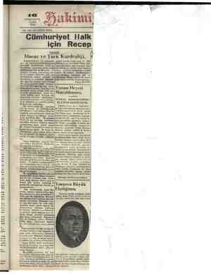 Hakimiyet-i Milliye Gazetesi 16 Ekim 1931 kapağı